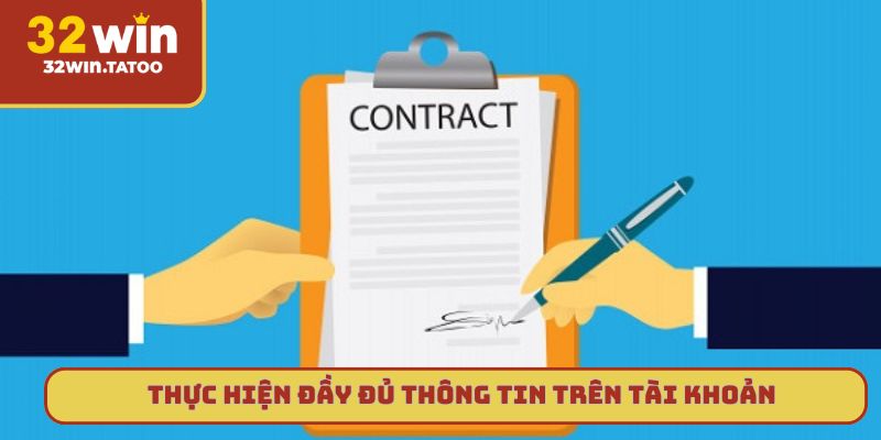Thực hiện đầy đủ những thông tin trên tài khoản cá nhân